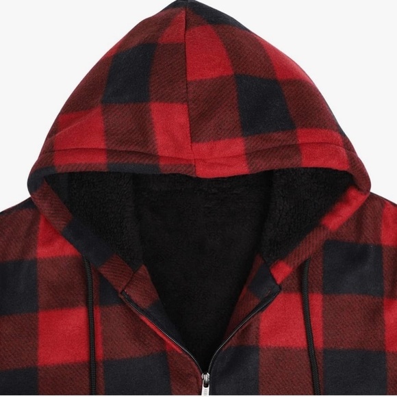 🆕 SPORTSWEAR SHERPA Zip Up Fleece Flannel Sweatshirt Heavy Lined Hooded NWT $90 - Picture 8 of 11